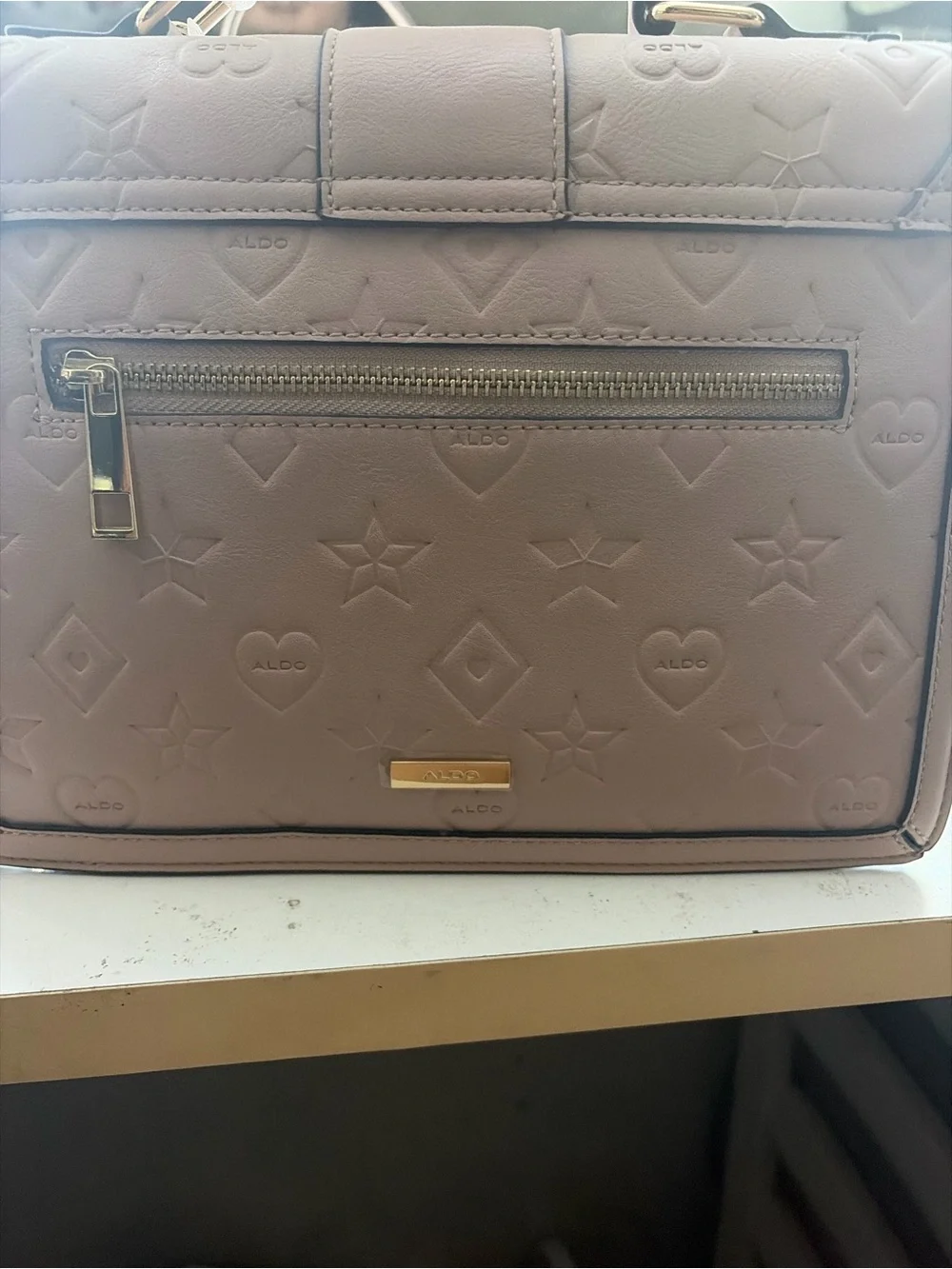 ALDO Rose Embossed Leather Tassel Satchel